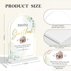 Acrylic Wedding Sign for Ceremony & Reception - 5x7 Inch White Guest Book, Photo Guest Book, Cards & Gifts - Wedding Decor Bundle