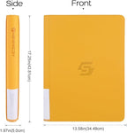 Snekdy premium 1024-pocket trading card binder, 16-pocket cards album, waterproof PU-leather Cover album with side loading, holds gaming, baseball, basketball & sports cards (Yellow)