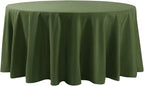 120 inch Round Tablecloth Washable Polyester Table Cloth Decorative Table Cover for Wedding Party Dining Banquet（120 inch,Willow）