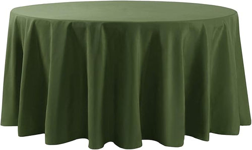 120 inch Round Tablecloth Washable Polyester Table Cloth Decorative Table Cover for Wedding Party Dining Banquet（120 inch,Willow）