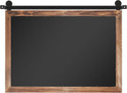 COGOOD Farmhouse Barn Door Mirror - 41" x 26" Rustic Wood Framed Wall Mirror for Bathroom, Living Room, Bedroom Wall Decor (Brown)