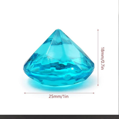100Pcs Clear Acrylic Diamonds 25mm Wedding Table Scatters Gemstones Confetti for Vase Fillers,Floral Decor,Bridal Shower Decorations,Home Centerpieces,Candle Display (Sky Blue)