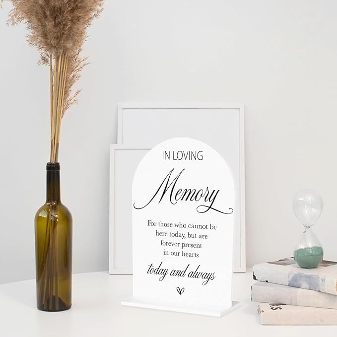 In Loving Memory Wedding Sign, In Memory Wedding Sign for Engagement Bridal Shower Decor fo Ceremony Reception, Weddings White Acrylic Sign