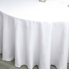 Efavormart Round Tablecloth, 120 Inch Stain & Wrinkle Resistant Washable Table Cloth, Decorative Polyester Fabric Table Cover for Banquet, Wedding, Dining - White