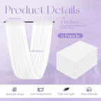 6 Panel White Wedding Drapes, 5ftx10ft Cheesecloth Sheer Fabric Curtains for Wedding Arch, Romantic Ceiling Decorations