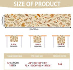 Grey Wildflower Leaves Floral Fall Table Runner, Seasonal Autumn Harvest Thanksgiving Burlap Farmhouse Indoor Outdoor Fall Kitchen Dining Decoration for Home Party 13x72 Inch