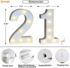 Pooqla 21st Birthday Decorations for Her Him, 35 Colors LED Light Up Numbers with Remote, Multicolor Marquee Numbers 21 Sign for Party Wedding Anniversary Decor 21st Birthday Gift, Number 21