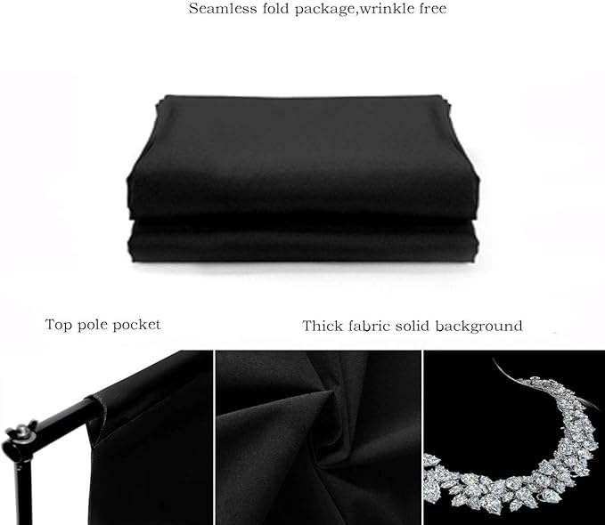 Black Backdrop for Photography Portrait Background Screen for Photo Backdrop Video Photography Studio (10x20ft, Black)