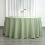 Efavormart Round Tablecloth, 120 Inch Stain & Wrinkle Resistant Washable Table Cloth, Decorative Polyester Fabric Table Cover for Banquet, Wedding, Dining - Sage Green