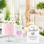 Acrylic Wedding Sign Photo Guestbook Sign for Wedding Wedding Signs for Ceremony Modern Calligraphy Arch Acrylic Table Top Sign for Wedding Reception and Event Party Table(white）