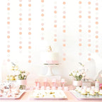 Peach-Pink White Party-Decorations Paper Garland - 52ft Princess Birthday Streamers Banner,Boho Bridal Baby Shower Bachelorette Wedding Hanging Supplies Decor Hugfond