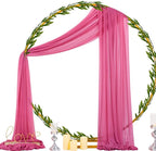 Socomi Wedding Arch Draping Fabric 29" x 20Ft 1 Panel Fuchsia Sheer Outdoor Curtain Drapes Extra Long for Bridal Baby Shower Ceremony Birthday Party Decor