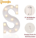 Pooqla LED Marquee Letter Lights Sign, Light Up Alphabet Letter for Home Party Wedding Decoration S