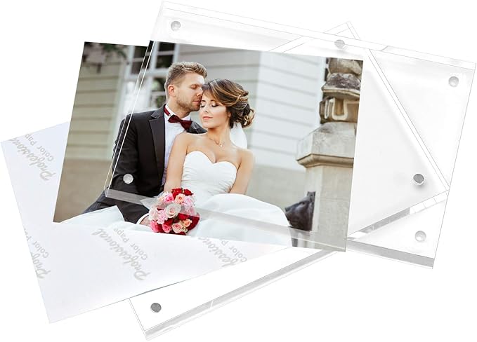 Magicool Premium Acrylic Photo Frame--- Magnet Photo Frame -Double Sied Thick Desktop Frames (4x6 6 pack)