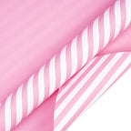 WRAPAHOLIC Reversible Wrapping Paper - Mini Roll - 17 Inch x 33 Feet - Pink and Stripes Design for Birthday, Wedding, Baby Shower, Holiday