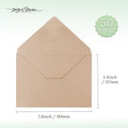 50 Pack 5x7 Envelopes Letter Size, Brown A7 Envelopes Self Seal for Wedding Invitation, Envelope 5.4x7.6 for Greeting Cards, Photos, Baby Shower, Graduation, Thank You Cards, Announcements