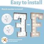4FT Marquee Light Up Letters F,Party Decoration Large Marquee Light Up Letters with Weighted Water Bag,Pre-cut Foam Board Set Can Be Used for Birthdays,Weddings,Baby Anniversaries