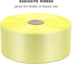 Cream Solid Satin Ribbon 1-1/2 Inch 50 Yards Solid Polyester Fabric Ribbon for Gift Wrapping Wedding Christmas Baby Shower Birthday Party Decoration Handmade Immortal Flower Craft