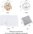 UNIQOOO 12Pcs Decorative Rose Floral Place Card Holders Bulk, Luxury Gold Metal Name Card Stands Set, for Wedding Table Setting, Business Card, Name Tag, Party Food Labels