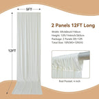 10×12ft Wrinkle Free Ivory Backdrop Curtain for Wedding Parties, 2 Panels 5×12ft Long Soft Silky Polyester Backdrop Drapes Cream Photo Back Drop Curtains for Party Photography Background Cloth