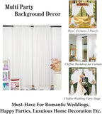 DUOBAO Chiffon Backdrop Curtain-2 Panels 29"x96" Sheer Drapes Beach Backdrops for Living Room Voile Window Curtains Rod Pocket Photography Background for Wedding Ceremony