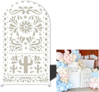 Mexico Theme Arch Stand Covers Fiesta Wedding Party Elastic Fabric Background Birthday Baptismx Baby Shower Decor Props (120x220cm(W48''H86''),G-3742)