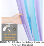 DUOBAO Sheer Curtains for Girls Bedroom, Light Filtering Purple Rod Pocket Drapes - 2 Panels 29x120 Inches, Mermaid Design