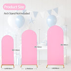 WEERRW Pink Arch Backdrop Cover Ballon Arch Stand Covers Set of 3 Spandex Fitted Round Top Chiara Stretchy Backdrop for Wedding Birthday Party Decoration(6FT, 6.6FT, 7.2FT)
