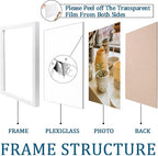 KTKDE A3 Poster Frame White Woodgrain Picture Frame-11.7x16.5in Set of 3- Photo Frame,Certificate Frame with Plexiglass for Wall Mount or Table Top Display