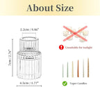 Candle Holder Glass Candlestick Holders: Hewory 2PCS Clear Taper Candle Holders Bulk for Table Centerpiece, Glass Candle Holder Candle Stick Holder Decor for Christmas Wedding Party Bridal Showers