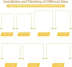 Wokceer 8x8FT Backdrop Stand Heavy Duty Pipe and Drape Kit with Base, Square Adjustable Backdrop Stand for Wedding Birthday Party Photo Booth Background Photography Exhibition Decoration