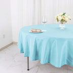 Efavormart Round Tablecloth, 90 Inch Stain & Wrinkle Resistant Washable Table Cloth, Decorative Polyester Fabric Table Cover for Banquet, Wedding, Dining- Light Blue