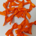 50pcs 1-1/2" Mini Orange Satin Ribbon Bows Without Twist Ties for Crafts Gift Wrapping Packing Christmas Decoration (Orange)