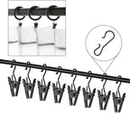 JANYUN 120 Pack Clip Hook Set Stainless Curtain Clips for Curtain Photos Home Decoration Art Craft Dispaly Hang Clip (Black)