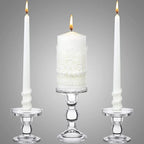 Irenare Unity Candles with Holder for Wedding Ceremony Wedding Decortions Accessories Glass Candle Holder Pillar Candle for Formal Events Church(Classic Style)