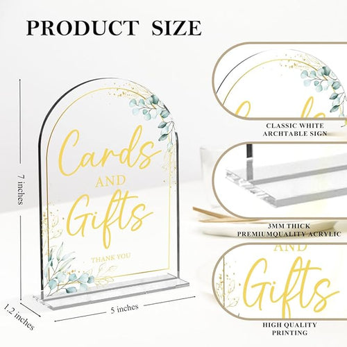 2-Piece Acrylic Wedding Sign Set for Ceremony & Reception - 5x7 Inch clear Guest Book, Cards & Gifts, Please Sign Our Guest Book - Wedding Decor Bundle