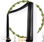Socomi Wedding Arch Draping Fabric 29" x 20Ft 2 Panels Black and White Sheer Outdoor Curtain Drapes Extra Long for Bridal Baby Shower Birthday Party Decor