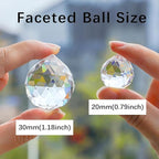 Crystalsuncatcher 10pcs Crystal Glass Ball Chandelier Prisms Pendants Parts Rainbow Crystal Suncatcher DIY Parts (20mm,Clear)