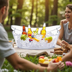 2pcs 5.5L Ice Bucket with 1pc Scoops and 1 Wine beer Bottle Opener,Large Clear Acrylic Ice Bucket for for Wine Champagne Mimosa Cocktail Bar Picnic Fruit Storage Basket (2PCS 5.5L)