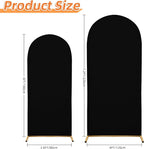 Wedding Arch Covers Arch Backdrop Cover Arch Stand Covers 7.2FT 6FT Set of 2 Arch Cover Spandex Fabric Stretchy Backdrop for Wedding Birthday Party Decoration Baby Shower (Black, Cover Only)