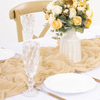 12Pcs Shallow Khaki Cheesecloth Table Runner 120 Inch10FT Champagne Rustic Boho Cheesecloth Table Runnerfor Wedding Party Baby Shower Birthday Home Decor Holiday Decorations