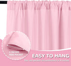 MEETSKY Pink Backdrop Curtain for Parties Baby Shower Pink Photo Curtains with Rod Pockets Backdrop Drapes Privacy Fabric Decoration for Wedding Birthday Gril Party Home Decor, 5ft x 10ft, 2 Panels