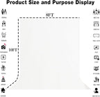 White Portrait Backdrop 8x10ft Zoom Meeting, Game Live Steaming and Photo Studio Shooting Props