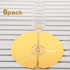Thyle 6 Pcs 10 Inch Acrylic Round Mirrors for Tables Centerpieces Circle Mirrors Candle Plates for Wall Wedding Table Centerpieces for Baby Shower Party, Thickness 1 mm (Gold)