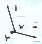 Microphone Stand Holder,21.5" Long Flexible Adjustable Magic Arm Super Crab Clamp Mic Clip 3/8"-16 to 5/8"-27 Adapter Mount,Compatible with Shure/Fifine /AT2020 /Pyle/Blue Snowball/Razer
