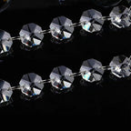 16FT Clear Crystal Glass Garland Strands,Hanging Chandelier Bead Chain,Hanging Ornament String Decorations for Centerpiece,Christmas Tree,Wedding, Party,Celebration