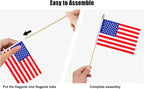 12Pcs Small American USA Flags on Wooden Stick Mini United States Flag Hand Held Flag Decorations,5x8 Inch