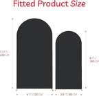 Set of 2 Arch Backdrop Cover, High Elastic Wrinkle-Resistant Arch Cover, Spandex Fabric Thick Opaque Round Top Chiara Backdrop for Wedding Birthday Baby Shower Garden Decor 6FT, 7.2FT, Black