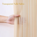 20x10 Champagne Tulle Backdrop Curtains for Parties, Sheer Backdrop Curtain Wedding Photo Backdrop Drapes for Baby Shower Photography Birthday Party