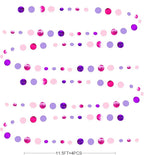 Pink and Purple Party Decorations Circle Dots Garland Hot Pink Lavender Hanging Polka Dot Streamer for Girls Birthday Baby Shower Bridal Shower Wedding Bachelorette Anniversary Party Supplies